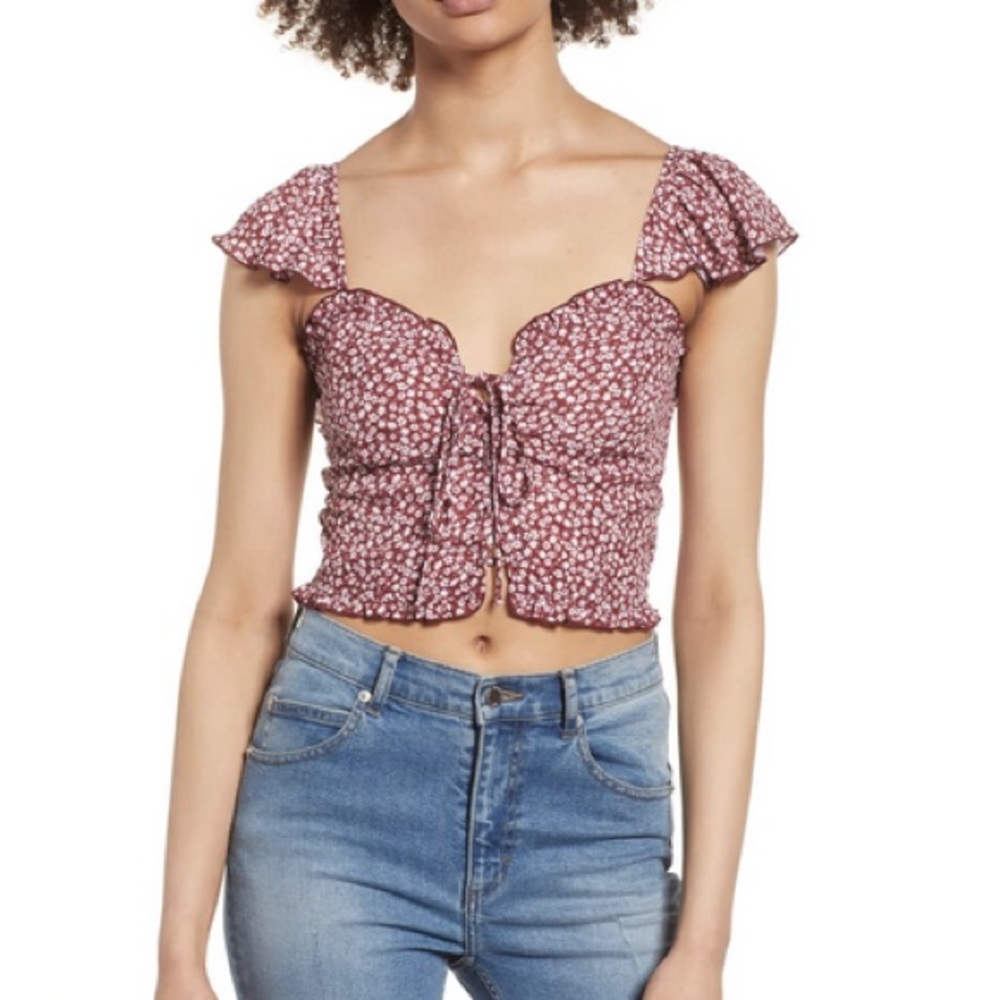 Band of Gypsies Lace Up Crop Top